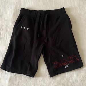 TDE Kendrick Lamar DAMN fleece shorts, black size Medium